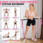 Pilates Bar Kit with Resistance Bands, Heavy Duty Pilates Equipment for Men, Training Bands with Handles for Legs, Hip, Back, Arm, Abs, Chest, Shoulders, Portable Home Gym Workout Equipment