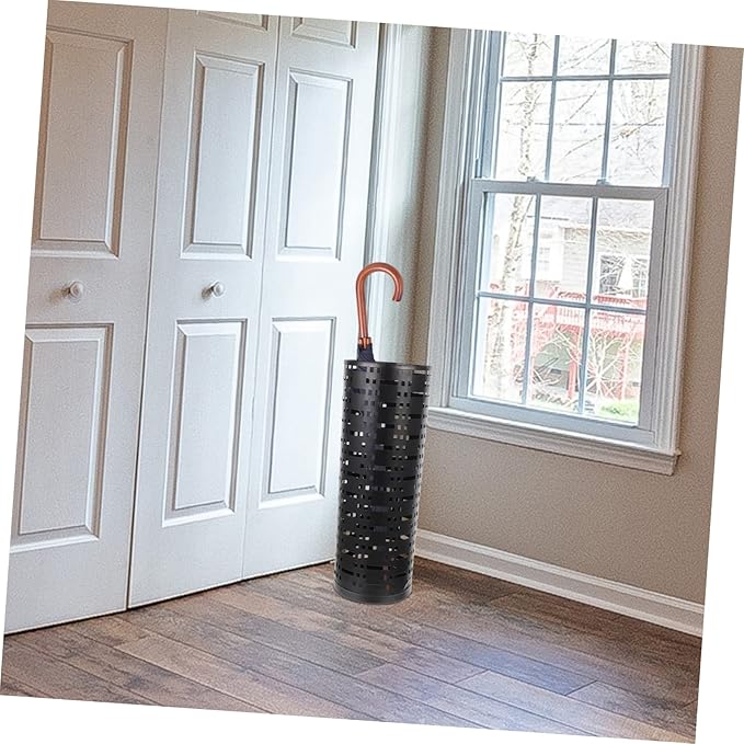 UPKOCH Umbrella Bucket Iron Umbrella Stand Umbrella Holder Bins Mini Umbrella Stand Iron Umbrella Holder Umbrella Storage Bucket Metal Iron Bucket Wrought Iron Black Household Storage Box