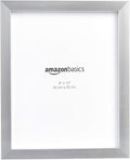 Amazon Basics Rectangular Photo Picture Frame, 8" x 10", Pack of 2, Nickel
