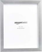 Amazon Basics Rectangular Photo Picture Frame, 8" x 10", Pack of 2, Nickel