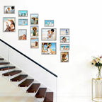 15 Pack Picture Frames Collage Wall Decor, Grey Frame Set with 3pcs 8x10, 6pcs 5x7, 6pcs 4x6 for Gallery Display, Wall Mounting & Tabletop, Bulk Photo Frames for Living Room Decor