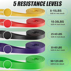 WHATAFIT Resistance Bands,Pull Up Assist Bands Set with Handles, Exercise & Workout Bands with Door Anchor for Men & Women – Home Fitness Equipment for Strength Training, Stretching