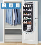 KEETDY Over The Door Shoe Organizer Fit Big Shoes Large Shoe Rack for Door Hanging Shoe Organizer for Closet Door Storage Boots, Black