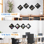 DOLLAR BOSS Felt Cork Board Tiles, 4 Packs 12" x 12" 1/2" Thick Cork Bulletin Board Self Adhesive Acoustic Panels Soundproof Corkboards for Walls with 40 Pushpins for Home Office Kitchen School, Black