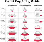 OLANLY Red Round Rugs for Bedroom - Machine Washable, 3 ft Circle Area Rugs for Living Room, Soft and Fluffy Shaggy Carpet for Teen Girls and Boys, Nursery Rooms, Dorms, Home Decor Aesthetic