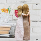 Mom Birthday Gifts from Daughter, Birthday Gifts for Mom from Daughter, Mother Daughter Gift, Mother of The Bride Gift, Sculpted Hand-Painted Figurine(Almond Rose Brown)