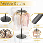 Round Garment Rack, Floor Standing Rotatable Clothing Rack, Portable Retail Display stand for Hanging Clothes Bedrooms Boutiques Commercial Shop Laundry Room