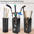 2 Pack Umbrella Stands, Metal Umbrella Holder for Entryway,Square Umbrella Rack Organizer Freestanding for Umbrellas,Walking Cane,Wrapping Paper,Hiking Poles
