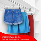DEILSY™ Skirt Hanger Pants Hangers with Clips Hangers Shorts Hanger Clear Plastic Clothes Hangers with 2-Adjustable Clip Non-Slip Clothes Hangers Perfect for Pant, Pack of 12