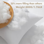 MIULEE Euro Pillows Inserts, Pack of 4 24x24 Inch 100% Virgin Microfiber Filling Throw Pillows for Bed Couch Sofa