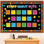 Pajean Staff Shout Out Bulletin Board Decorations Employee Shout Out Classroom Decor Attendance Bulletin Board Set with Appreciation and Recognition DIY Craft Cutouts for Welcome Back School Supplies