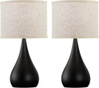 18.1'' Small Modern Touch Lamps for Nightstand Set of 2 with 3 Way Dimmable, Table Lamps for Living Room, Office, Bedside Lamps with Heavy Iron Base, Touch Switch, Bulb Included, Black