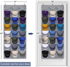 Dofilachy Hat Rack - Hat Organizer - Hat Racks for Baseball Caps, Visible Hat Holder - Baseball Rack for Wall Door with 3 Hooks, 24 Deep Pockets