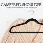 HOUSE DAY Black Velvet Hangers 60 Pack, Premium Non-Slip Felt Hangers, Sturdy Black Clothes Coat Hanger Heavy Duty, Durable Suit Hanger for Space Saving, No Marks Gold Hook