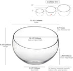 WGV Slant Cut Bowl Glass Vase, Width 11", Height 9.5", Clear Terrarium, Candy Dish, Fruit Jar, Floral Container for Wedding Party Event, Home Office Decor, 1 Piece