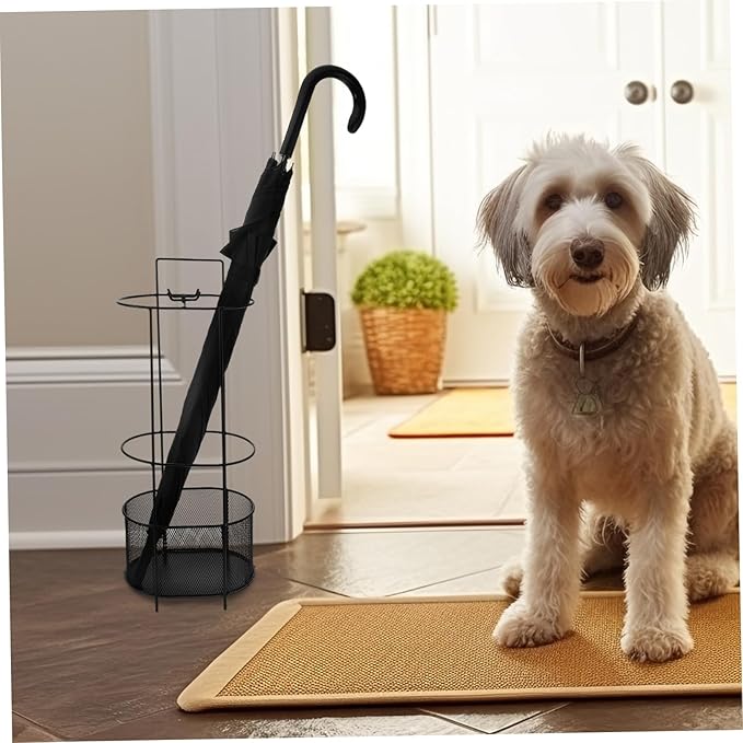 Hemobllo Metal Umbrella Stand Water Drip Tray Freestanding Holder for Entryway Compact Design for Easy Assembly Umbrella Storage Rack