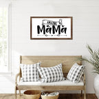 Family Lettering 12x22in Wood Sign with Positive Quotes Amazing Mama Apricot Frame Wooden Plaque Birthday Housewarming Gift for Cottage Shelf Garden Yard Farmhouse Porch Cafe Bar Wall Decor