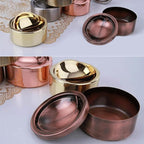hanlongyu Outdoor Ashtray with Lid, Flip Top Stainless Steel Ash Tray, Metal Windproof Cigarette Ashtrays for Indoor or Outdoor Use, Desktop Smoking Ashtray Office Patio Home Decor
