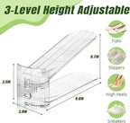 16 Pack Shoe Slots Organizer for Closet, Adjustable Shoe Stackers for a Pair of Shoes Shoe Rack Storage Shoe Space Saver 50% Shoe Shelf Display Holder for Closet