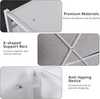 Auromie Clothes Rack with 5 Drawers & 4 Storage Shelves, 59.1W*70.9H Heavy Duty Clothing Rack with 2 Hanging Rods, Wardrobe Closet Organizer System with 5 Hooks, Freestanding Garment Rack (White)