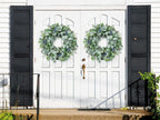 24Inch Eucalyptus Wreath Set of 2, Large Eucalyptus Wreath for Front Door with Olive Leaves and Berries for All Seasons, Spring Summer Year Round Wreaths for Front Door Indoor Outdoor