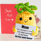 Mothers Day Birthday Gifts for Mom, Funny Gift Emotional Positive Support Pineapple, Handmade Positive Crochet Knitted Doll Gifts for Women, Boys, Girls.