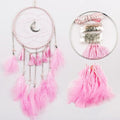 DIY Dream Catcher Kit - Making Dream Catcher Supplies Craft Kit, Handmade Wall Decor for Bedroom, Living Room, Wedding and Party Decoration (Moon-Pink)