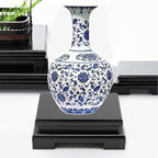 MDEOOSKY Wooden Display Stand Rectangle Wood Display Base Display Risers Rectangle Vase Riser Teapot Aquarium Lamp Base Home Decoration 5.12" W x 3.74" D x 1.69" H (Black)