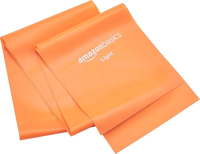 Amazon Basics Resistance Bands for Stretching, Strength Training and Exercise, Set of 3, Orange/Green/Pink