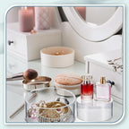 Jerify 6 Pcs Acrylic Risers Display Stands, 5.91'' 5.12'' 3.54'', Clear Round Nesting Pedestal Shelf with Hollow Bottom for Tabletop Jewelry Display, 3 Sized