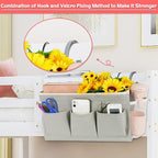 Loghot Bedside Caddy/Bedside Storage Bag Hanging Organizer for Bunk and Hospital Beds,Dorm Rooms Bed Rails,Can be Placed Glasses,Books,Mobile Phones,Keys (New Grey)