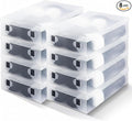 Sintuff 8 Pack Large Boot Storage Boxes with Lids for Tall Boots 20.5" x 11.8" x 4.5" Stackable Clear Plastic Shoe Organizer Container Space-saving Shoe Storage Box for Sneakers and High Heels