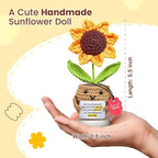Gossby Handmade Positive Sunflower Crochet - May You Proud of The Work That You Do - Inspirational Gift for Women - Positive Energy, Apreciation, Farewell, Retirement, Goodbye Gift for Coworker