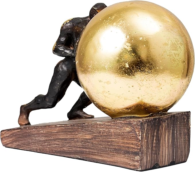 Lukitas Sisyphus Sculpture Home Decor, Struggler Statue, Sportsman Figurine Ornament for Office Living Room, Resin L8.5''
