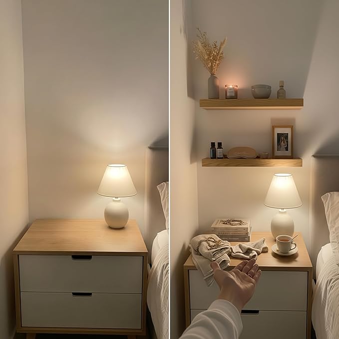 BAOBAB WORKSHOP Natural Wood Floating Shelves for Wall 12 Inch Wide, Small Wooden Shelf 12 in, Bathroom Shelves for Room Wall Mounted Kitchen Rustic, Oak Floating Shelf, 12W × 6.7D, Set of 2
