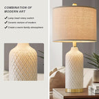 G-SAFAVA 24.25" Table Lamps Set of 2 Modern Ceramic Lamps for Living Room Bedside Lamp Gold for Night Stands Boho Bedroom Lamp Farmhouse Side End Table Lamps