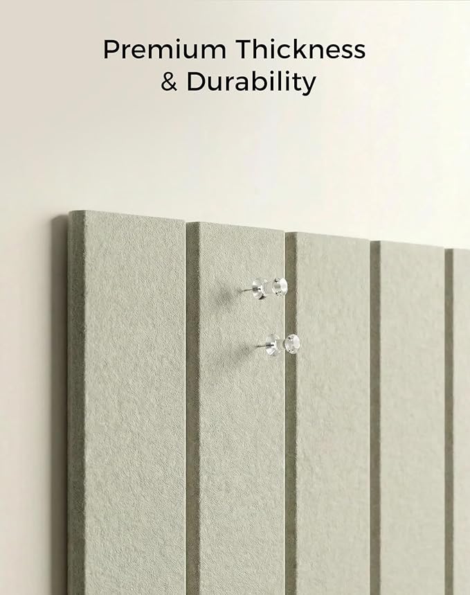 Aothia 12-Pack Felt Bulletin Board Tiles, 48x36 Modular Pin Board for Walls, 0.2" Thick Cork Board Alternative for Office & Classroom, 70 Adhesive Tabs & 40 Pushpins Included(Sage Green)