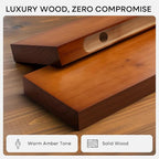 Homeforia 48 inch Oak Floating Shelf, High End Solid Real Wood 48inch Floating Shelves for Wall Mounted, Honey Oak Wooden 48in Large Floating Shelves, Heavy Duty Bracket, 48 X 6.5 X 1.75 in, Set of 3