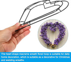 PATIKIL 8 Inch Christmas Wire Wreath Frame, Metal Heart Shape Dream Catcher Rings Macrame Wreath Floral Hoop for Home Car DIY Craft Wedding Wall Hanging Decorations, Black