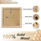 Natural Solid Wood 4x4 Picture Frame, Display 4 x 4 Inch Picture Poster Photo, Vertical & Horizontal Wall Hanging - 2 Pack/Natural/4"x4"