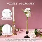 6 Pack 3.9" 5.9" 7.9" Bud Vase Taper Candle Holder's Flower Vase for Candlestick Sizes from 22mm to 27mm Adjustable Designed Specially for Taper Candle Holder for Tablescapes, Wedding Decor