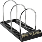 BS-VOG Now Playing Vinyl Record Stand, 50 LP Vinyl Record Storage with Non-slip Grooves, Wood Now Spinning Vinyl Record Holder for Albums Magazine Rack Magazine Organizer Record Display, Gift Package