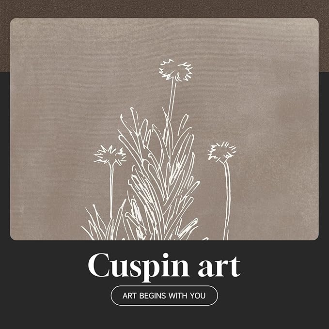 Boho Framed Botanical Wall Art for Bedroom, 4 Piece Vintage Neutral Floral Canvas Painting Prints for Modern Farmhouse, Minimalist Rustic Flower Pictures for Living Room Kitchen Dining Room Home Decor