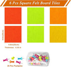 Square Felt Cork Bulletin Board Tiles, Self Adhesive DIY Felt Pin Board for Wall 30" x 20" with 35 Pushpins for Office School Home Wall Decor Stickers Memos Photos Display (Gradual Orange)