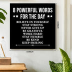 Inspirational Wall Decor, Motivational Canvas Painting Wall Art for Men Teen Boy, Black and White Positive Quotes Posters for Bedroom Living Room Classroom Gym Office (8 X 8 Inches, Framed)