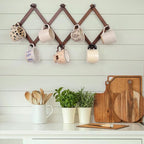 Wall Rack with 10 Hooks, Wooden Wall Expandable Coat Rack for Coat, Hats, Baseball Caps, Coffee Mug, Jewelry(Brown)