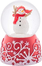 Holiday Red Glitterdome 4.75 x 3.25 Resin 80MM Snow Globe Plays Jingle Bells