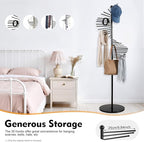 67" Freestanding Scarf Organizer, Spiral Scarf Display Rack with 30 Rods Metal Hijab Organizer Commercial Hijab Hanger Belt Pants Hanger for Shopping Mall Clothing Store Home (Black)