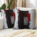 Red and Grey Abstract Art Artwork Pillow Cover, Gallery Modern Decorative Throw Pillows Cushion Cover for Bedroom Sofa Living Room 24 x 24 Inch Set of 2