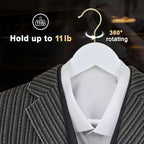 TOPIA HANGER Wooden Hangers 30 Pack, White Wood Coat Hanger with 360° Swivel Gold Hook, Non Slip Pants Bar and Shoulder Notches for Camisole, Jacket, Pants, Smooth Finish Clothes Hangers -CT34WG30